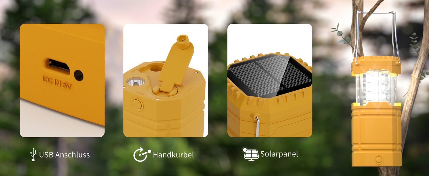 Ліхтар кемпінговий світлодіодний Solar, водонепроникний, з ручною зарядкою, акумулятор 3000mAh для походу, риболовлі, SOS