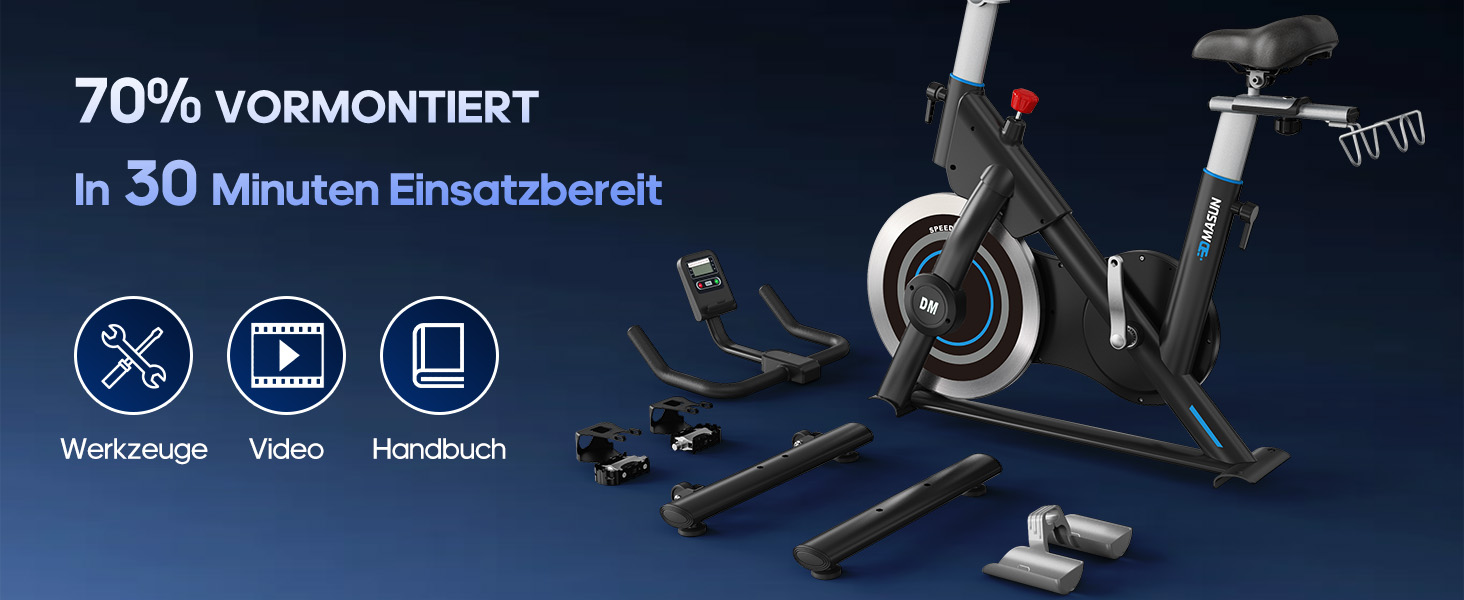 Ергометр DMASUN для дому з регульованим магнітним опором, стійкою для гантелей, важким маховиком, LCD-монітором, регульованою висотою, фітнес-велосипед до 180 кг, зелений [2026 модель]