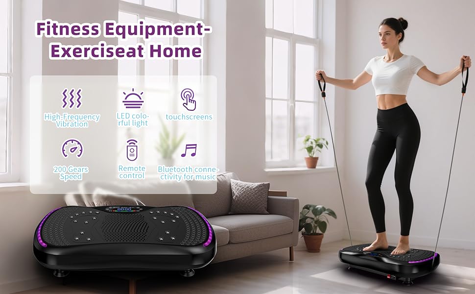 Платформа для вібраційного тренування QEIFEII - 3D вібраційна платформа для схуднення та лімфодренажу, 200 швидкостей, до 181 кг, для дому