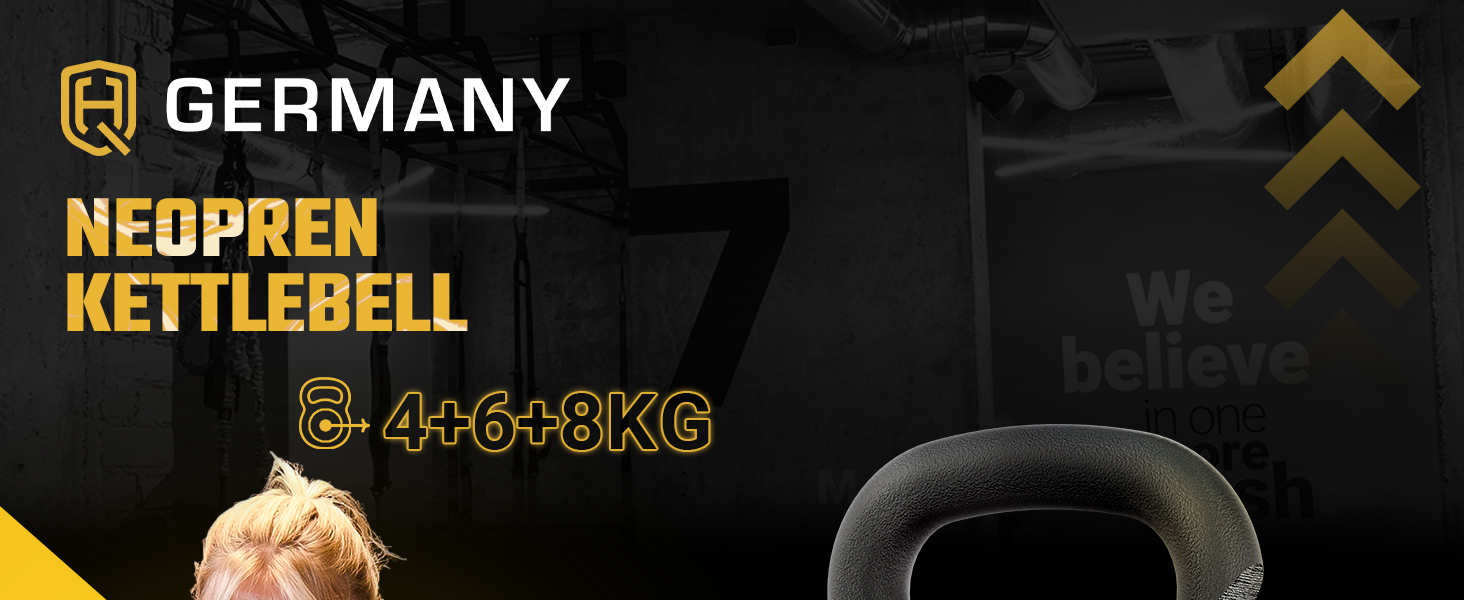 Гантель-гиря з неопрену HQ Germany® | Чавунний литник | 2-32 кг | Стартові набори | Точність ваги ±2,0%