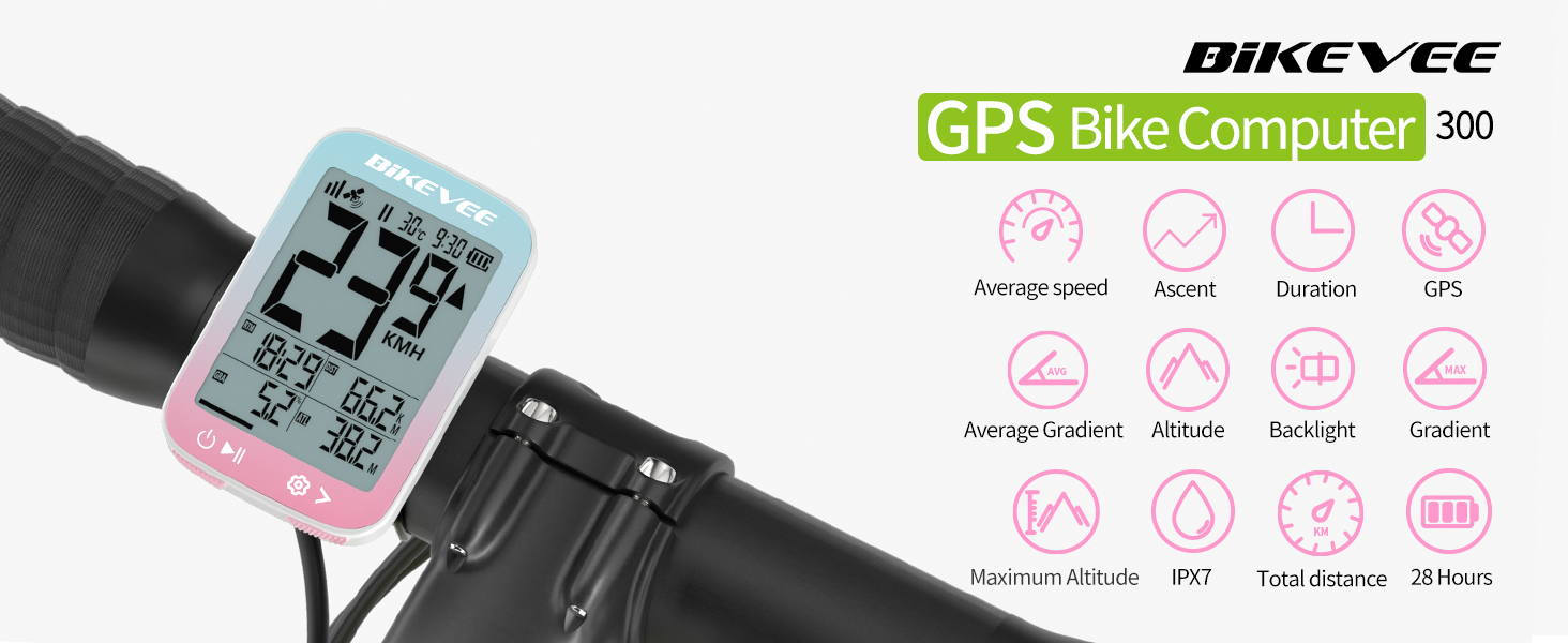 Велокомп'ютер GPS бездротовий водонепроникний 2.4