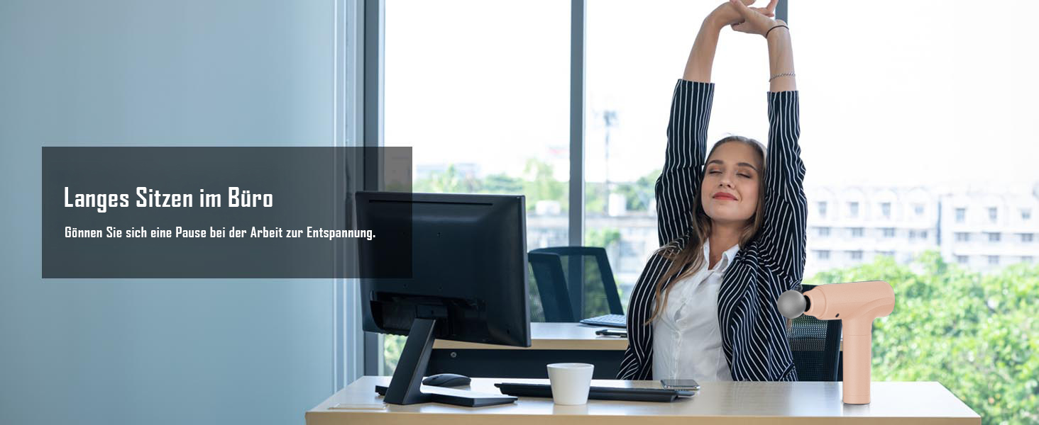 Масажер для м'язів з підігрівом, електричний масажний пістолет з LED-екраном, 20 швидкостей, 10 насадок, сумка, тихий (рожевий)