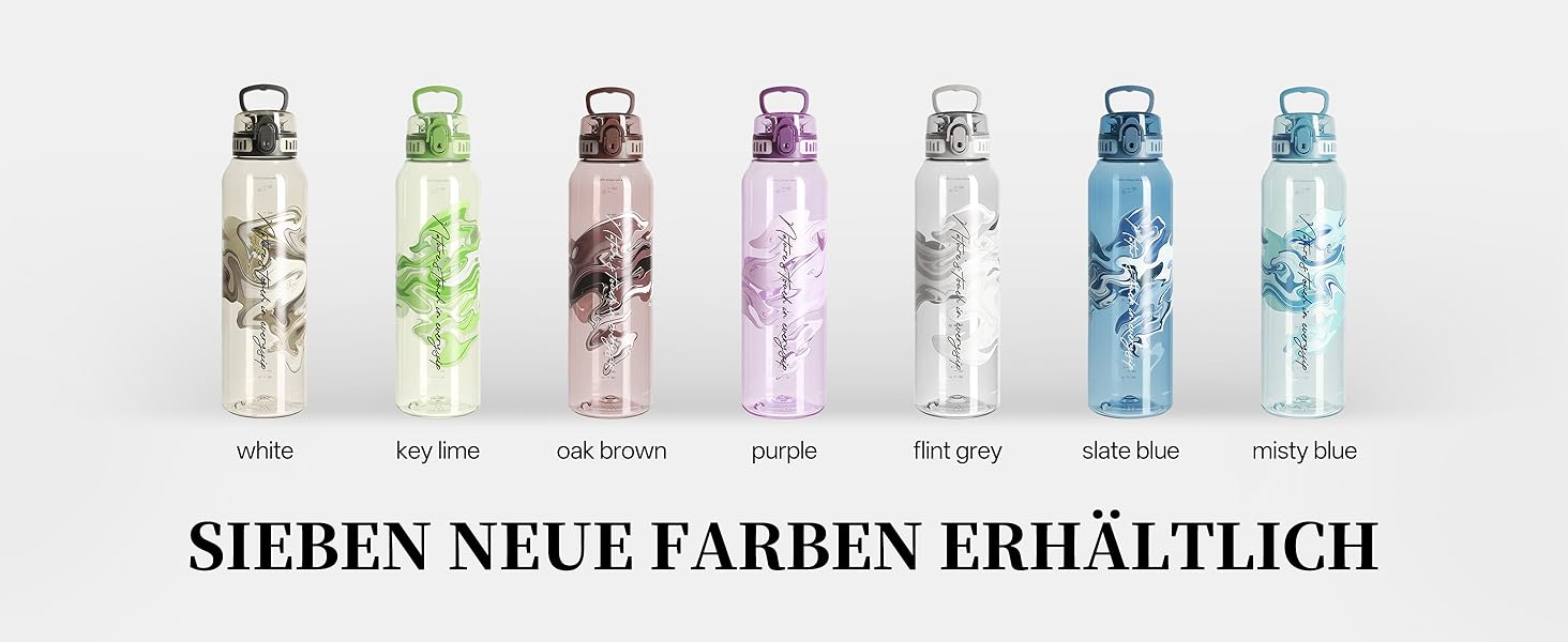 Дитяча пляшка для води UZSPACE 600 мл, спортивна, непроливальна, з одноручним відкриванням, для газованої води, придатна для миття в посудомийній машині, для школи та активного відпочинку, білий колір