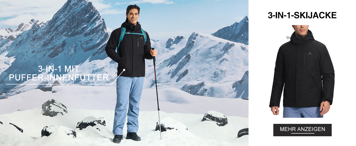 Жіноча зимова куртка Pioneer Camp 3 в 1 – гірськолижна куртка, сноуборд куртка, водонепроникна, дихаюча, з бавовняною підкладкою, Vermilion Red, XL