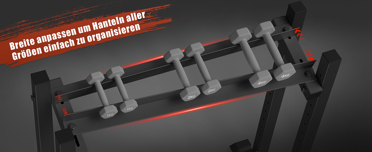 Стойка для гантелей з 3 рівнів, 500 кг, регульована, для дому, міцна, для штанги, гантелей та дисків (тільки стійка), чорна 3-ярусна DB-Rack