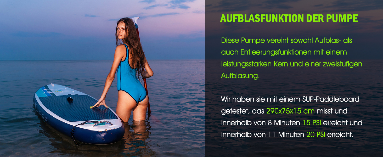 Електричний насос для SUP дошки, каяки та човни - 20 PSI, LCD дисплей, автоматичне вимкнення