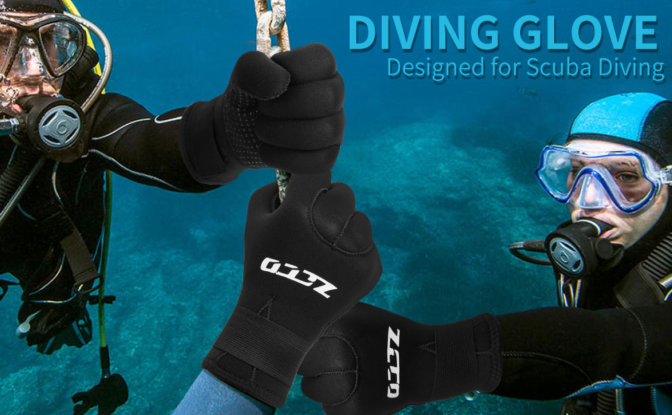 Рукавички для дайвінгу ZCCO 3мм/5мм, двошарові термо-неопренові рукавички з еластичним манжетом та антиковзким покриттям для дайвінгу, серфінгу, снорклінгу, розмір L