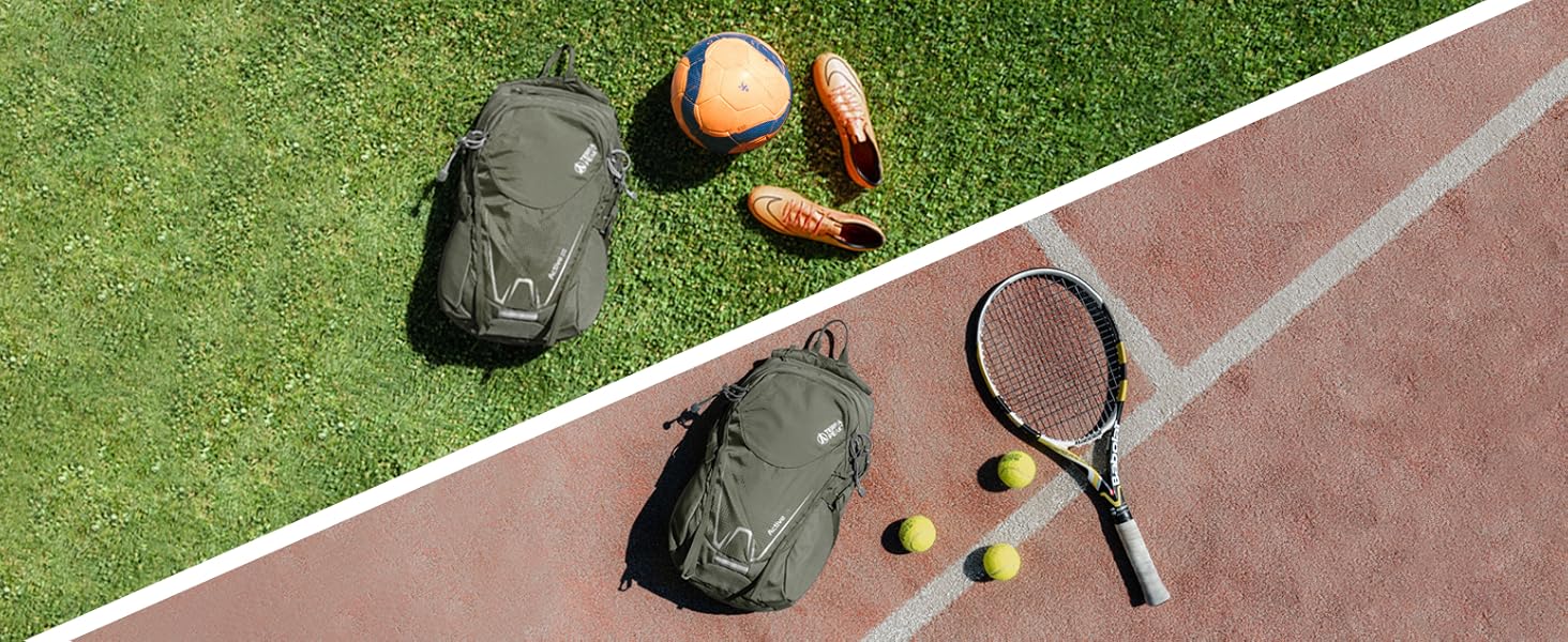 Туристичний рюкзак 20 л Wanderrucksack Active 20 Premium, з вентильованою спинкою, дощовиком та кріпленням для питної системи, з дихаючої сітки 3D Air Mesh, з поясним ременем, оливковий