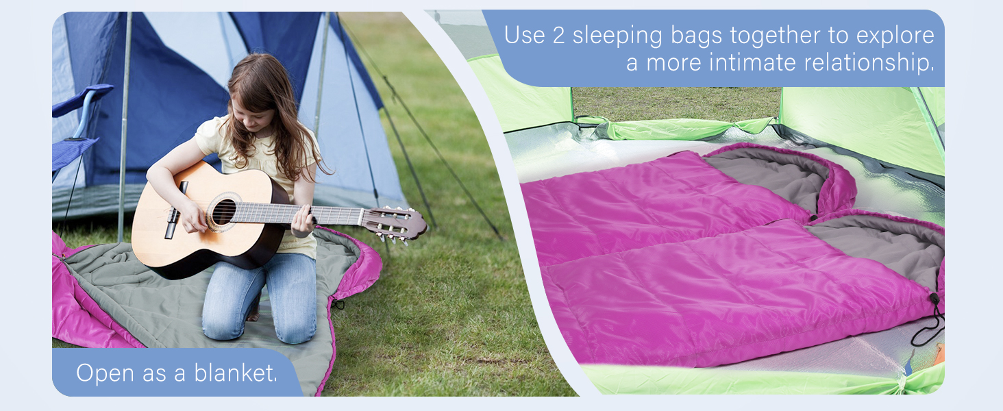 Сплячий мішок для дітей REDCAMP 175x65 см, рожевий. Теплий, зручний, регульований, для кемпінгу та відпочинку на природі. 3-сезонний