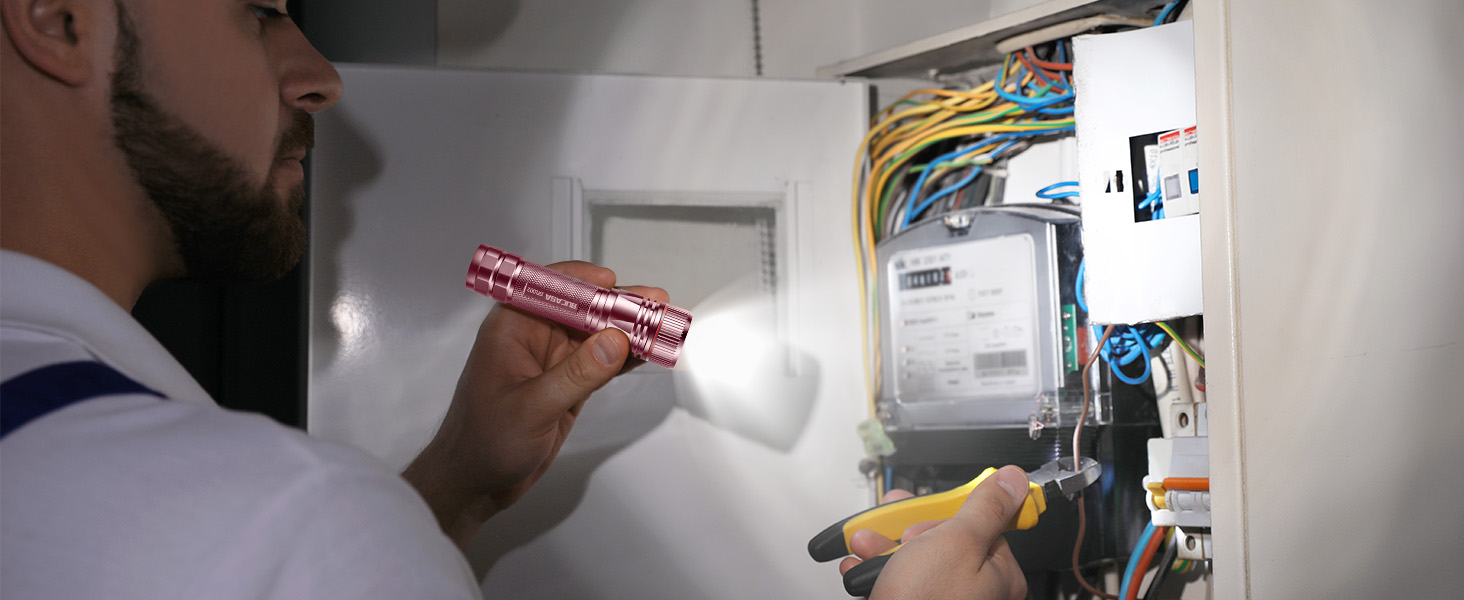 Ліхтарик LED BUCASA, 2000 люмен, 3 режими, 2 шт. Зоомирующийся, водонепроникний, для кемпінгу та туризму (рожевий)