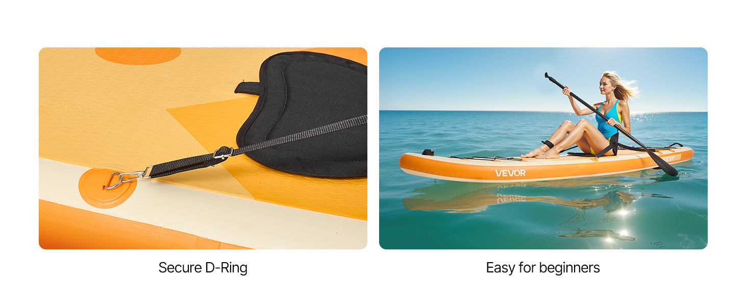 Надувний SUP VEVOR Stand Up Paddle Board (323/335см) з аксесуарами: насос, весло, рюкзак, ремнабір, кишенька для телефону. Підходить для дорослих та дітей.