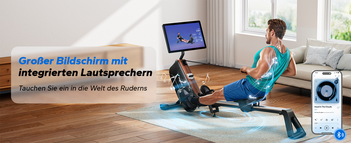 Гребний тренажер MERACH R15B3 з APP, складаний, тихий, з розширеними направляючими