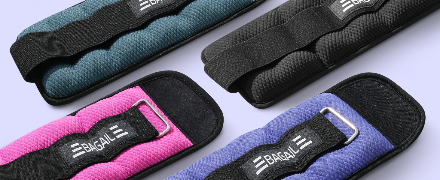 Ваги для рук та ніг BAGAIL унісекс, 0.23-2.27 кг, фіолетові, для фітнесу, ходьби, бігу, реабілітації (0.91 кг/2 шт)