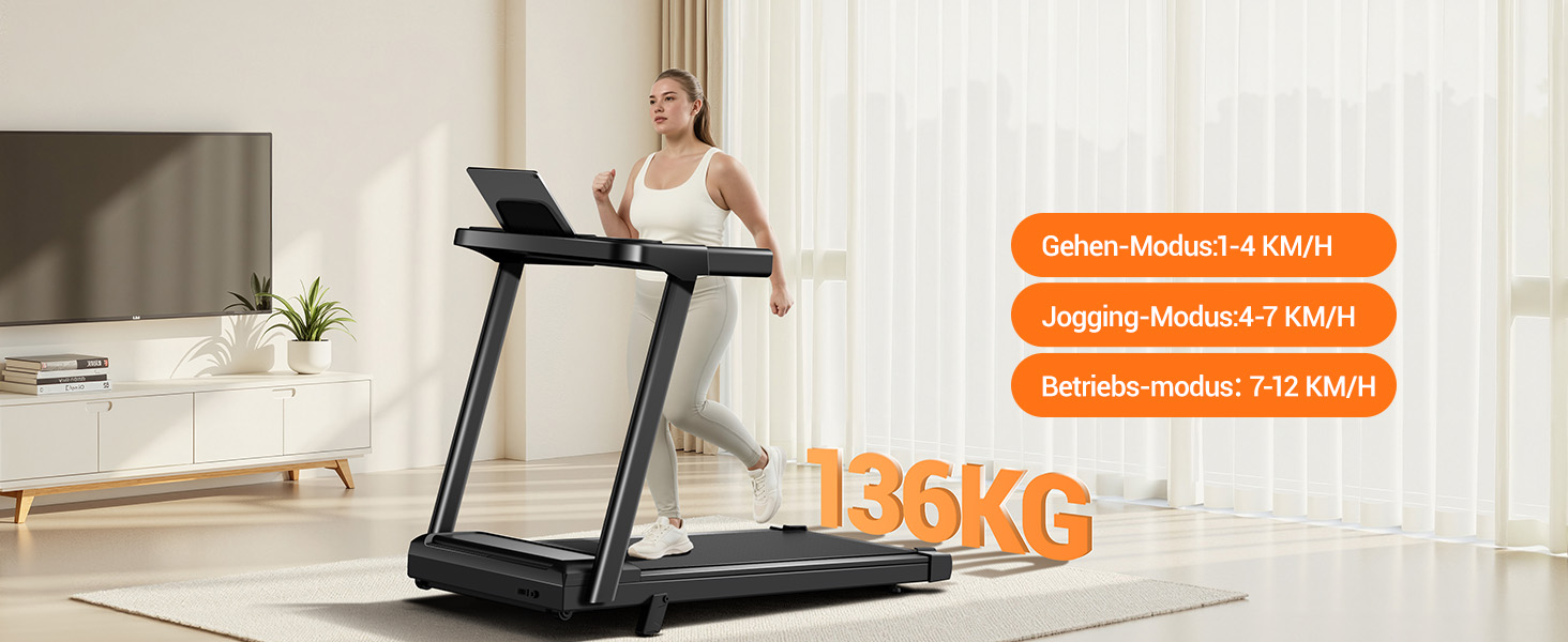 Біговий тренажер для дому складний з нахилом 9%-15%, швидкість 12 км/год, мотор 3.0 PS, 12 програм, максимальне навантаження 136 кг