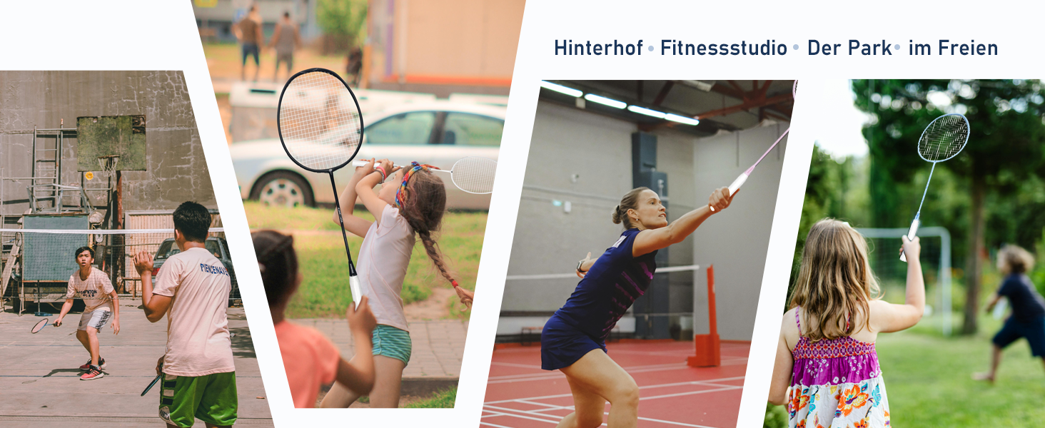 Набір для бадмінтону OGEENIER: 4 ракетки, 6 воланів, сумка, блакитний+жовтий, 3 1/4 дюйма