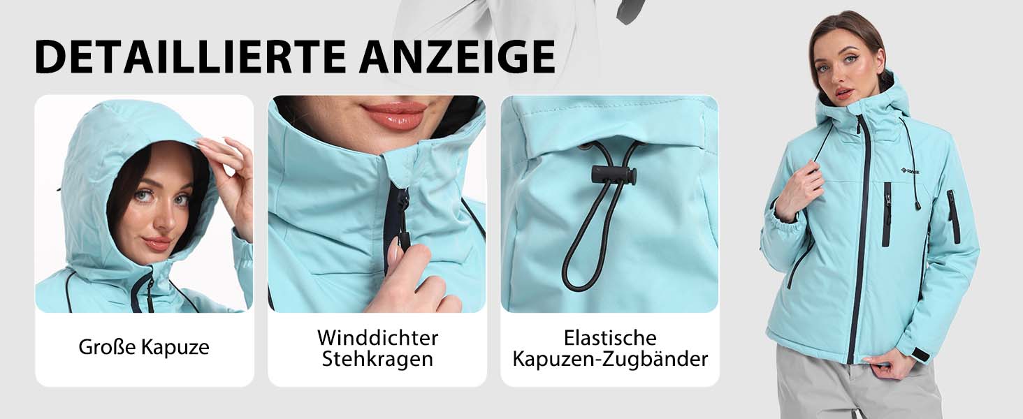 Жіноча лижна куртка GEMYSE з інтегрованими лямками. Тепла зимова куртка, водонепроникна, вітронепроникна та дихаюча. Снігова куртка для активного відпочинку. Колір: L Morgenviolett