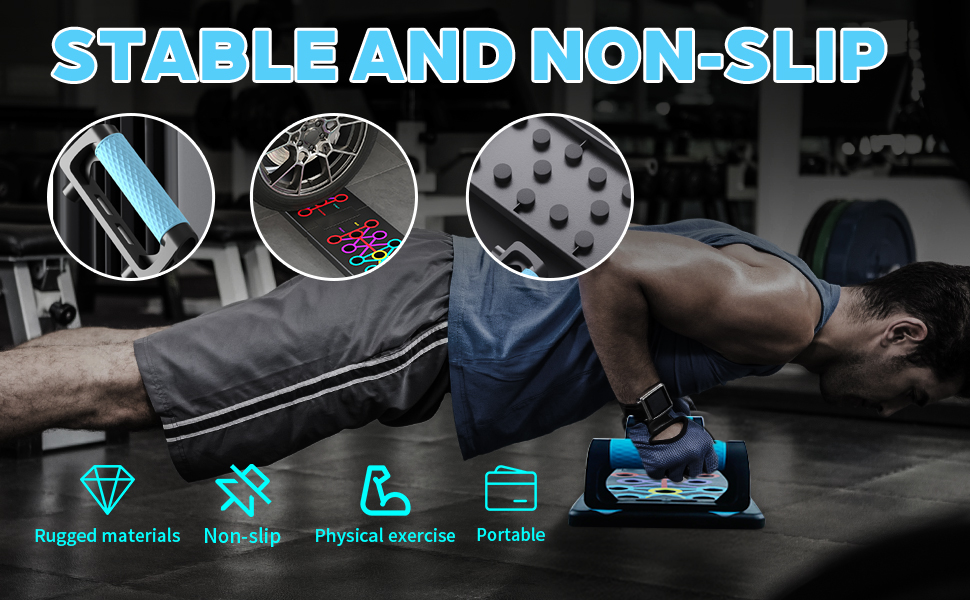 Дошка для віджимань Push Up Board складніша, портативна з неслизькими ручками, фітнес-дошка з неслизьким покриттям, обладнання для фітнесу вдома для нарощування м'язів
