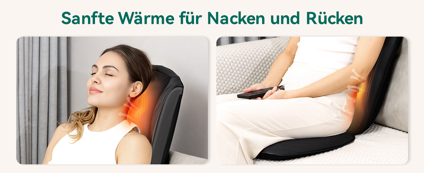 Масажне крісло Snailax з функцією шиацу, масажер спини та шиї з підігрівом, масажна підстилка з вібрацією, подарунок для жінок та чоловіків XL