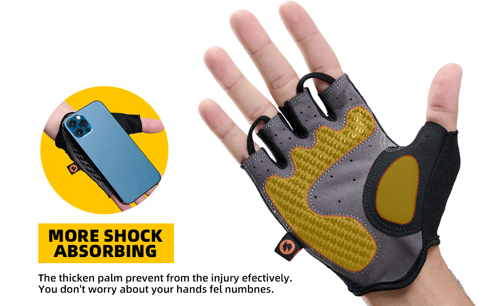 Велосипедні рукавички Souke без пальців, з підкладкою, для гірського велосипеда, антиковзаючі, дихаючі, з відбиваючими елементами, для чоловіків та жінок