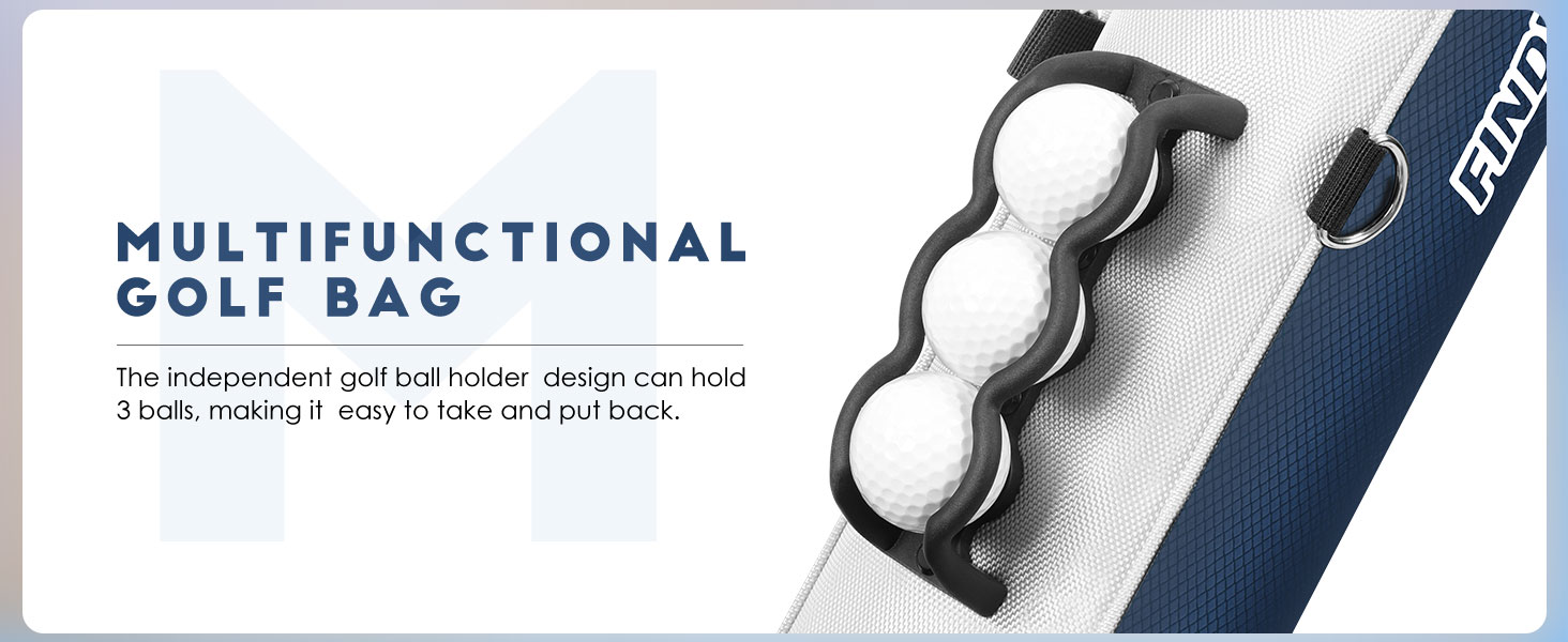 Сумка для гольфу Findway з регульованими плечовими ременями, 2-вегевий роздільник, 2 кишені, легка, для чоловіків та жінок, блакитна