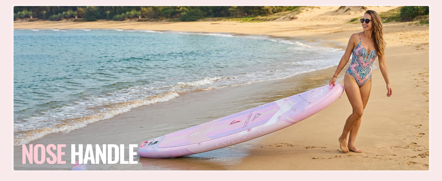 SUP дошка надувна 11'6'x35' для дорослих, рожева з градієнтом, з каяковим сидінням та аксесуарами - для йоги, вантажопідйомність до 181 кг
