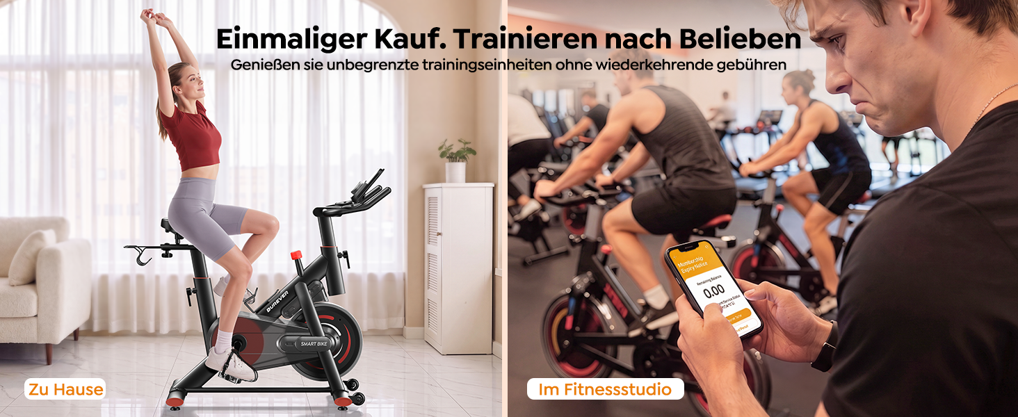 Спінінг-велотренажер Heimtrainer з додатком, магнітним регулятором опору, маховиком 15 кг та LCD-дисплеєм, до 170 кг, червоний