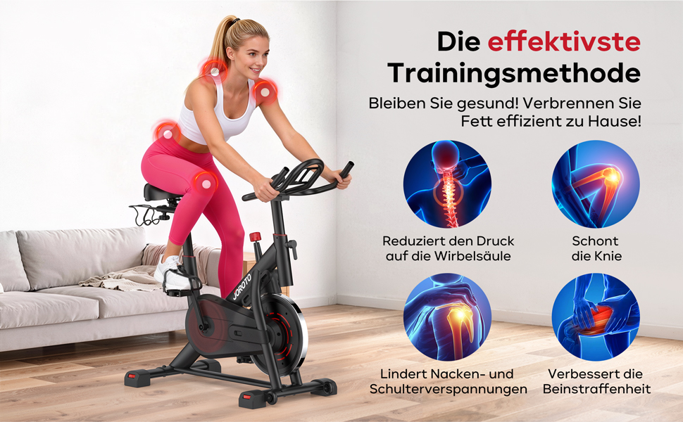 Велотренажер JOROTO з додатком, тихий велоергометр, фітнес-велосипед для дому з LCD-дисплеєм, стійка для гантелей, тримач для пляшки, до 150 кг