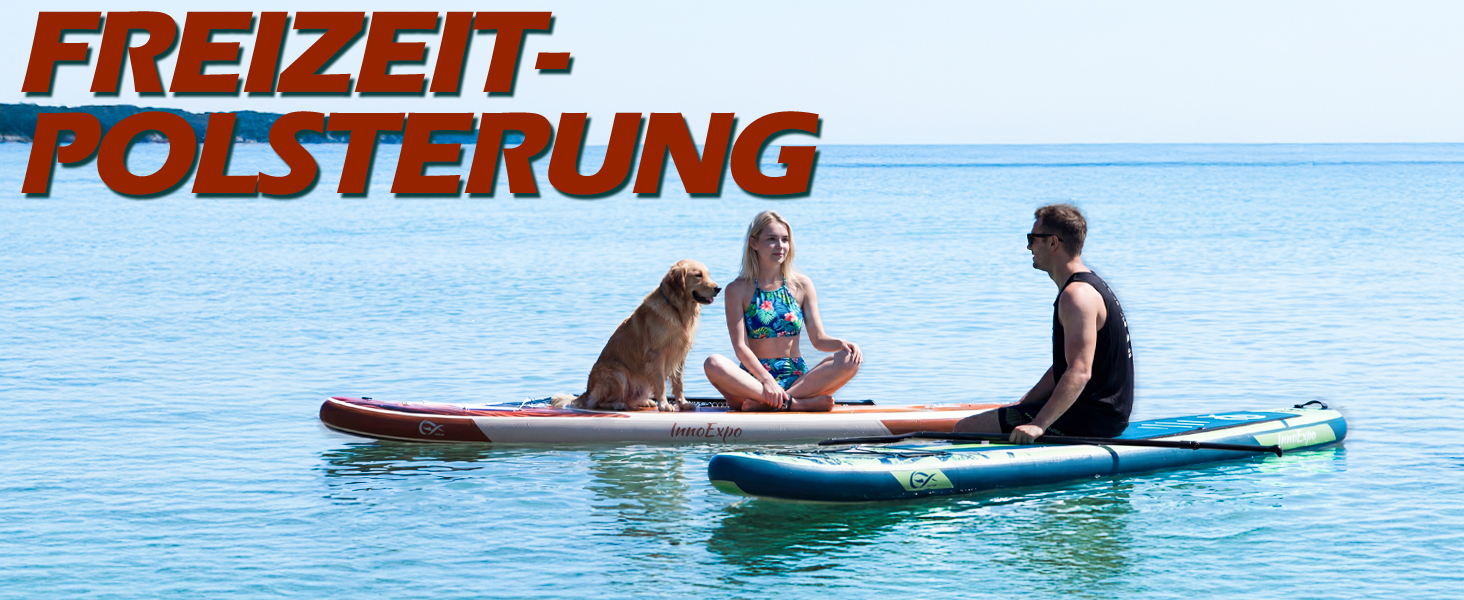 Надувні SUP-дошки InnoExpo 11' з преміум аксесуарами: широка, стабільна дошка з антиковзким деком для підлітків та дорослих (дерево)