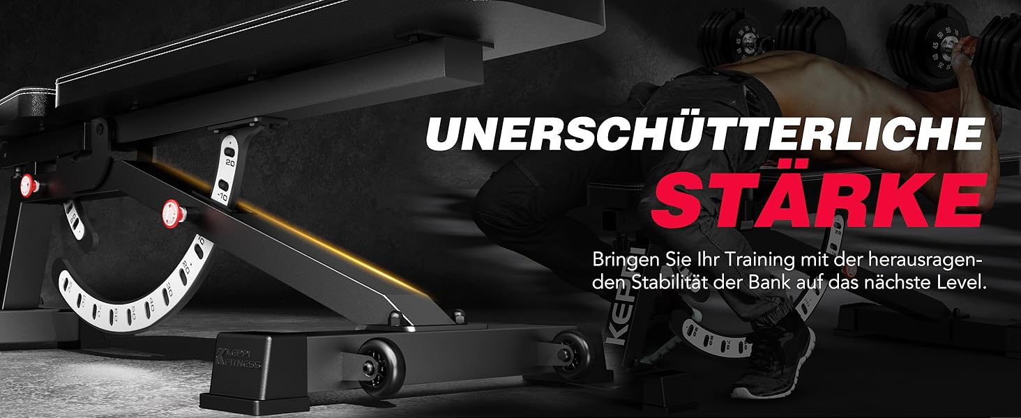 Регульована лава для тренувань Keppi Bench1000 Pro, 600 кг, для дому, штанги та силові вправи