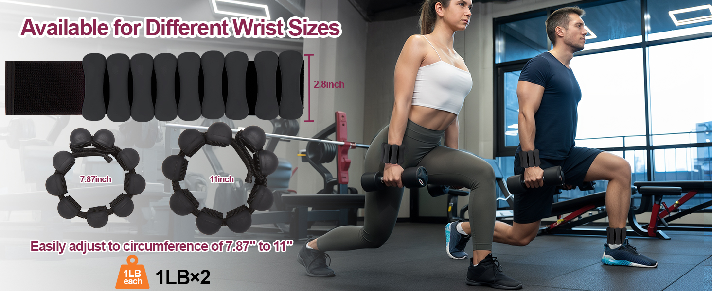 Набір обтяжувачів для ніг та рук WELSPO, 0.9 кг (по 0.45 кг), силіконові обтяжувачі для тренувань, йоги, пілатесу, чорного кольору