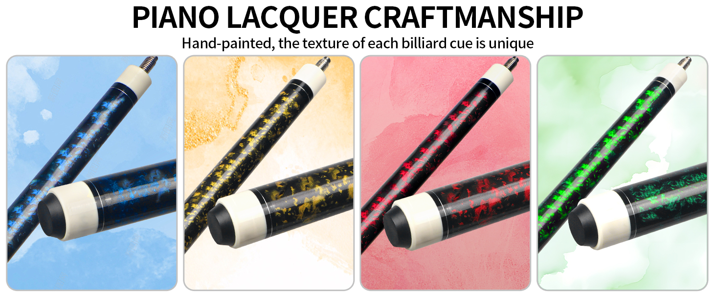 Набір для більярду Horse Billardqueue: 4 більярдні кийки з канадського акації, 58 дюймів, вага 18-21 oz, 2 крейди, для дорослих