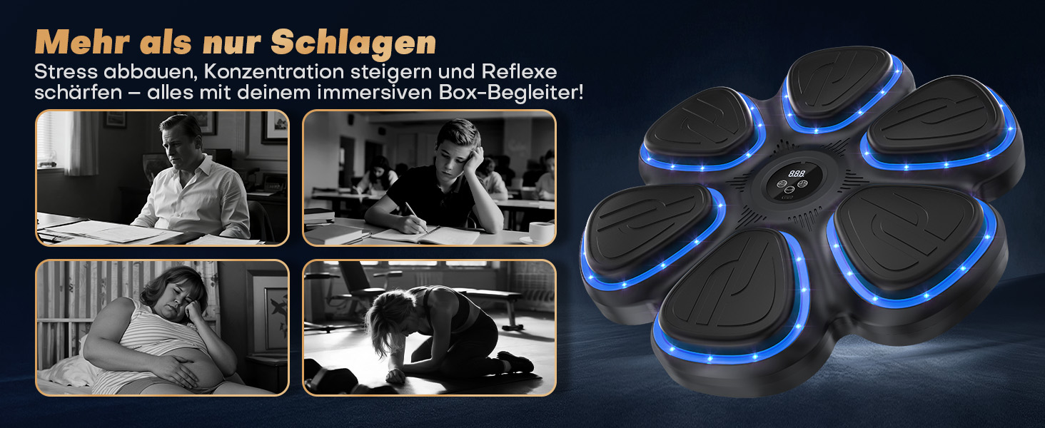 Музична боксерська машина BESSERITE з підсвіткою та рукавичками, для дорослих та підлітків