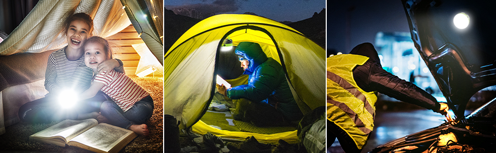 LED кемпінговий ліхтар Blukar: портативна ручна лампа з магнітом, 3 режими світла, водонепроникна для кемпінгу, походів та надзвичайних ситуацій