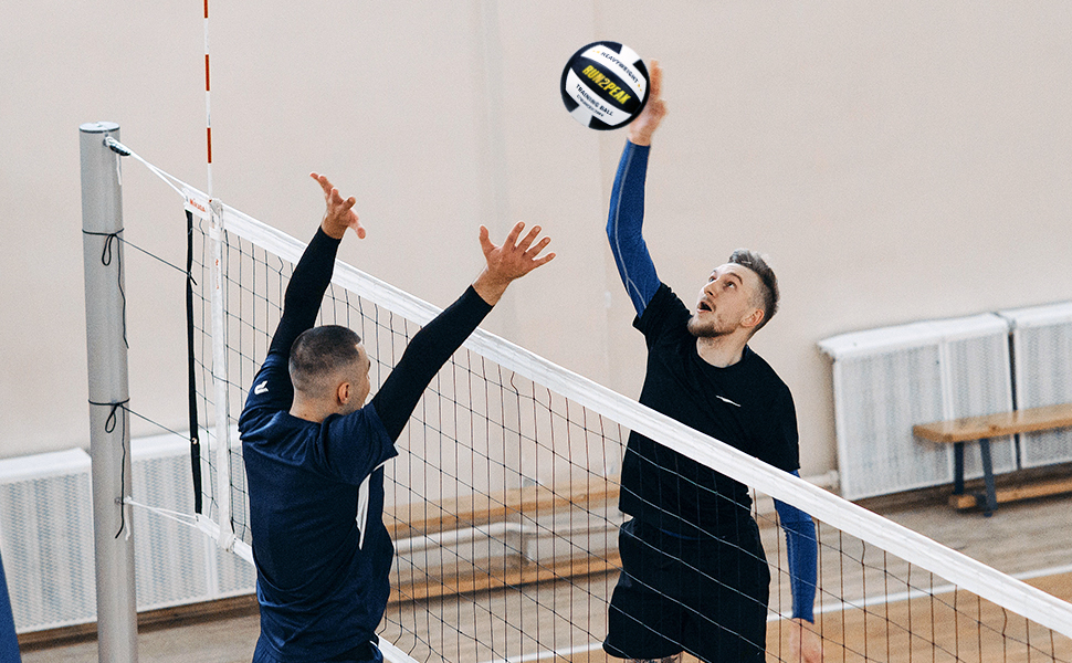 Волейбольний м'яч RUN2PEAK 0,5 кг для тренувань, розмір 5, важкий, для сеттерів, чорний/білий/золотий