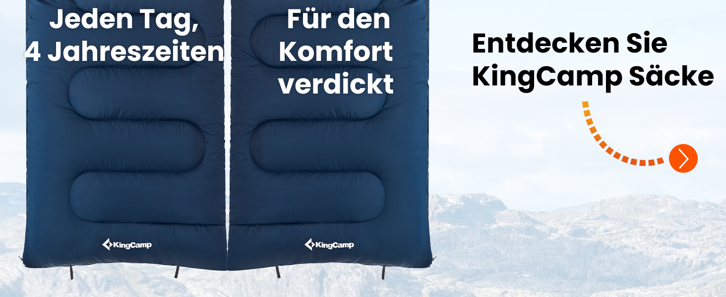 Сплячий мішок KingCamp Flannel для дорослих, 4 сезони, ультралегкий, бавовна, теплий, ковдровий, водонепроникний, для кемпінгу та повсякденного використання, чорний, L, блискавка