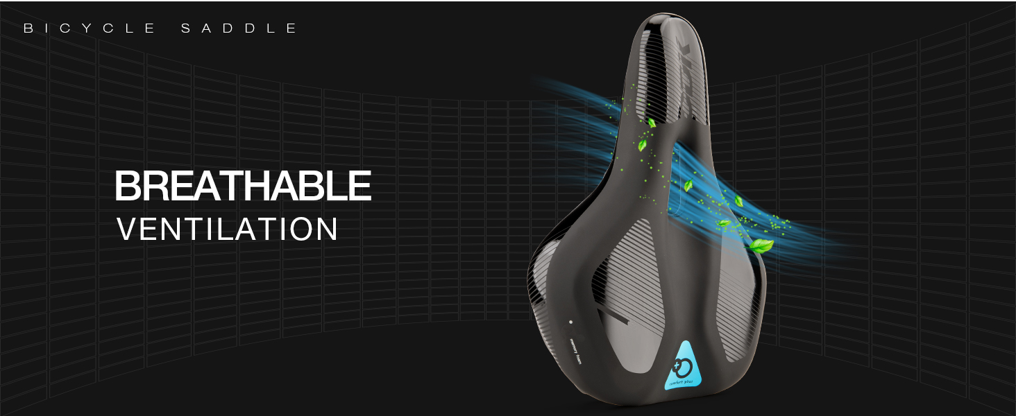 Велосипедне сідло DDK Comfort Plus – з піною Memory, комфортне, зняття тиску та амортизація – зручне, м'яко стьобане сідло для чоловіків та жінок (MTB, шосе, місто)