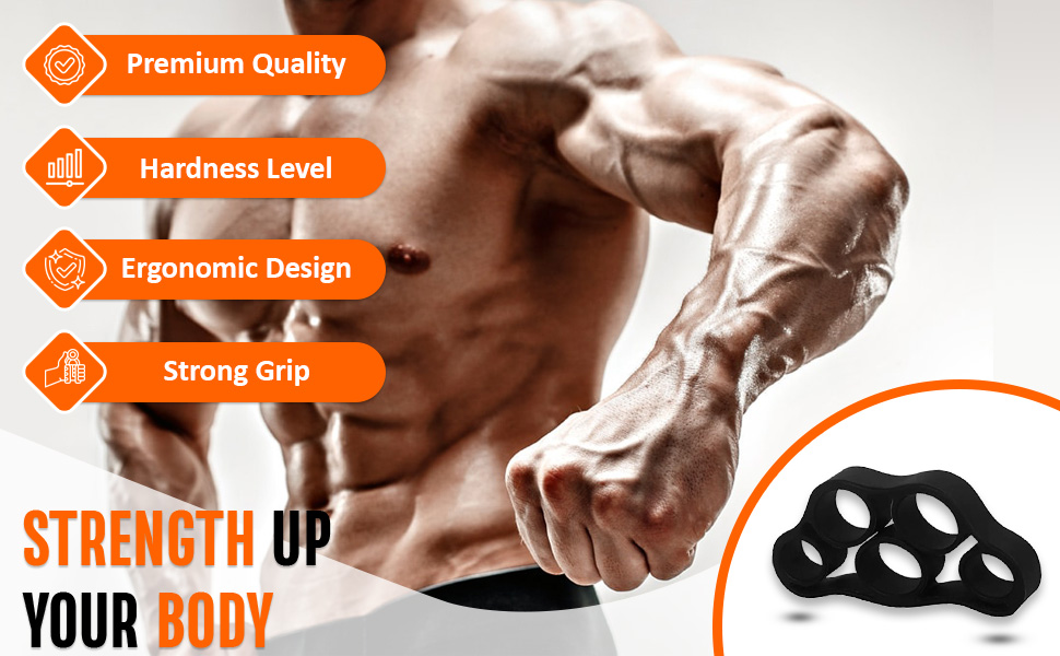 Набір для тренування хватки та зміцнення рук, 5 шт. - тренажер зап'ястя, м'яч, тренажери пальців, для підтримки зап'ястя