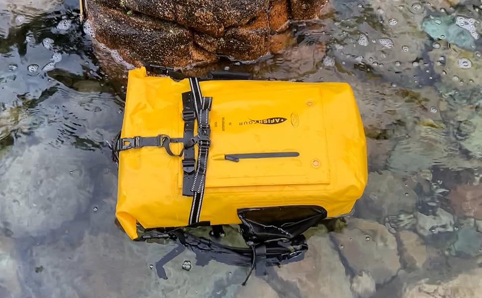 Водонепроникний рюкзак 35L для каякінгу, рафтингу та пляжу (жовтий)