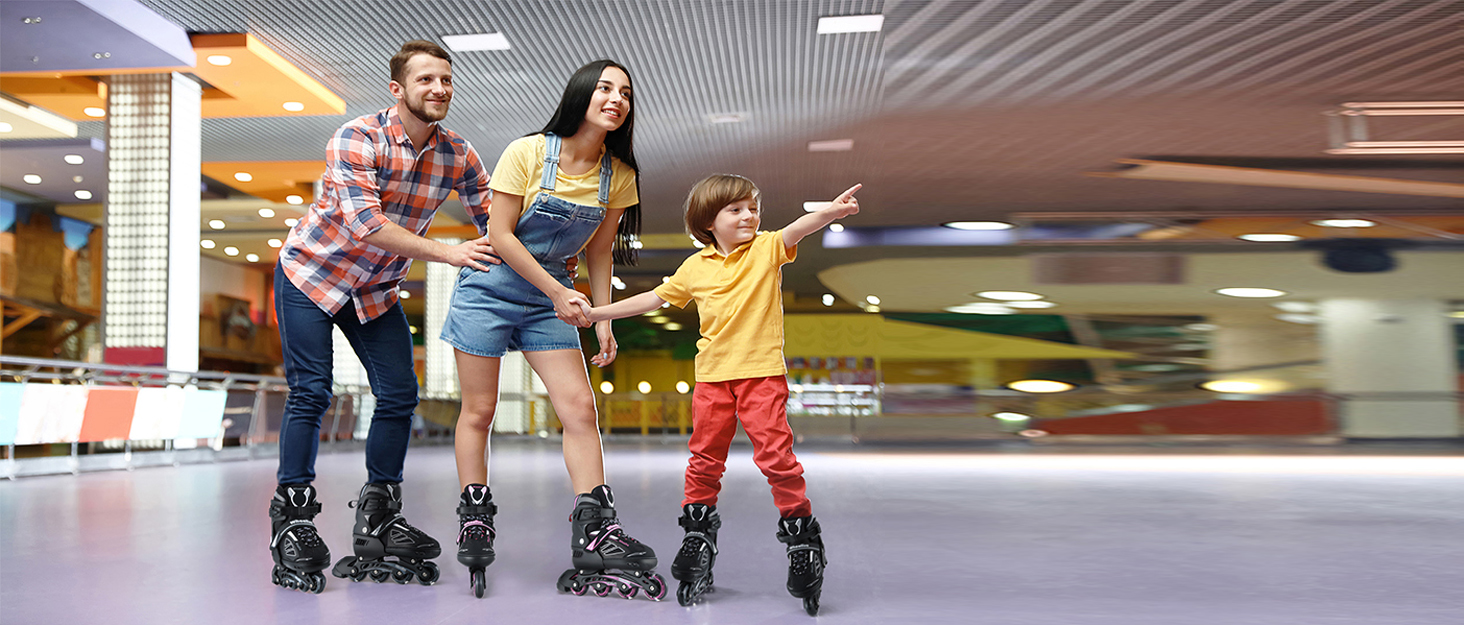 Інлайне ролики дитячі та підліткові регульовані з підсвічуванням коліс, ролики для хлопчиків та дівчаток, підходять для початківців та дорослих, чорно-рожевий, EU 39-42