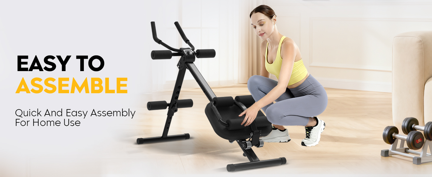 Тренування пресу GuuG: компактний тренажер для дому. Зручний, складаний, для чоловіків та жінок. Чорний колір.