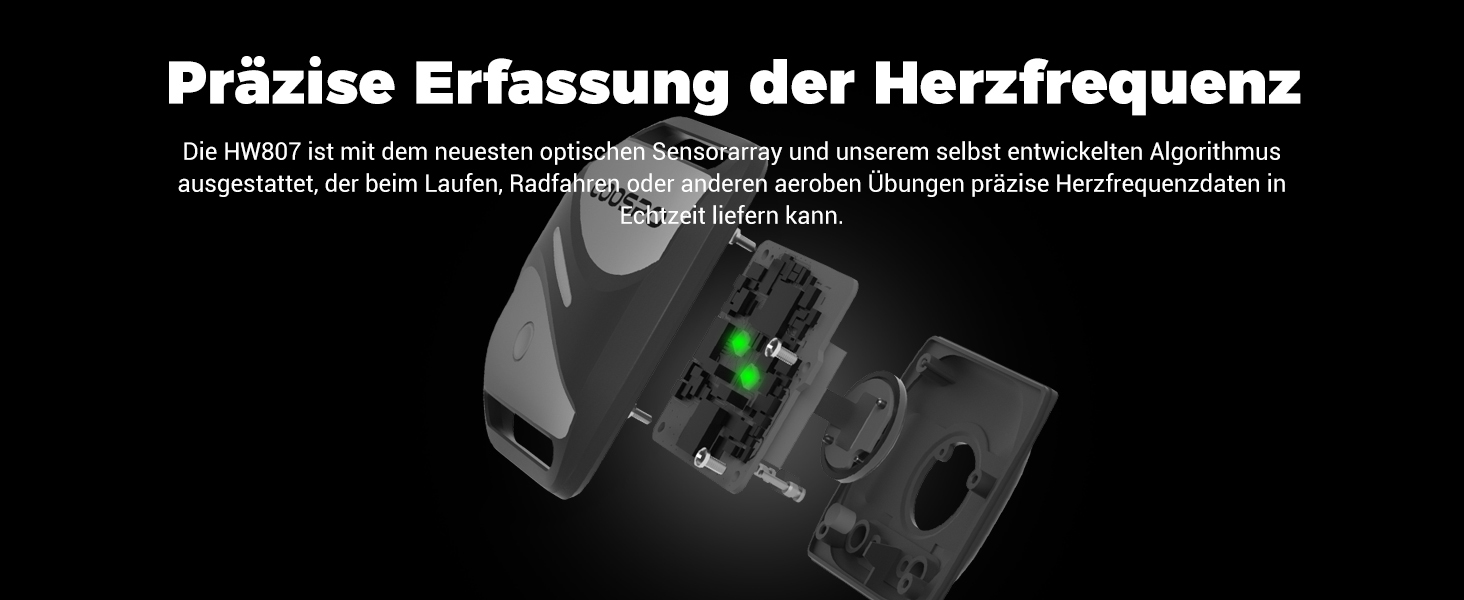 COOSPO HW807 - пульсометр на зап'ястя з вимірюванням HRV, Bluetooth 5.0/ ANT+, LED-сенсор, водонепроникний (IP67), перезаряджається, сумісний з Wahoo, Zwift, Strava