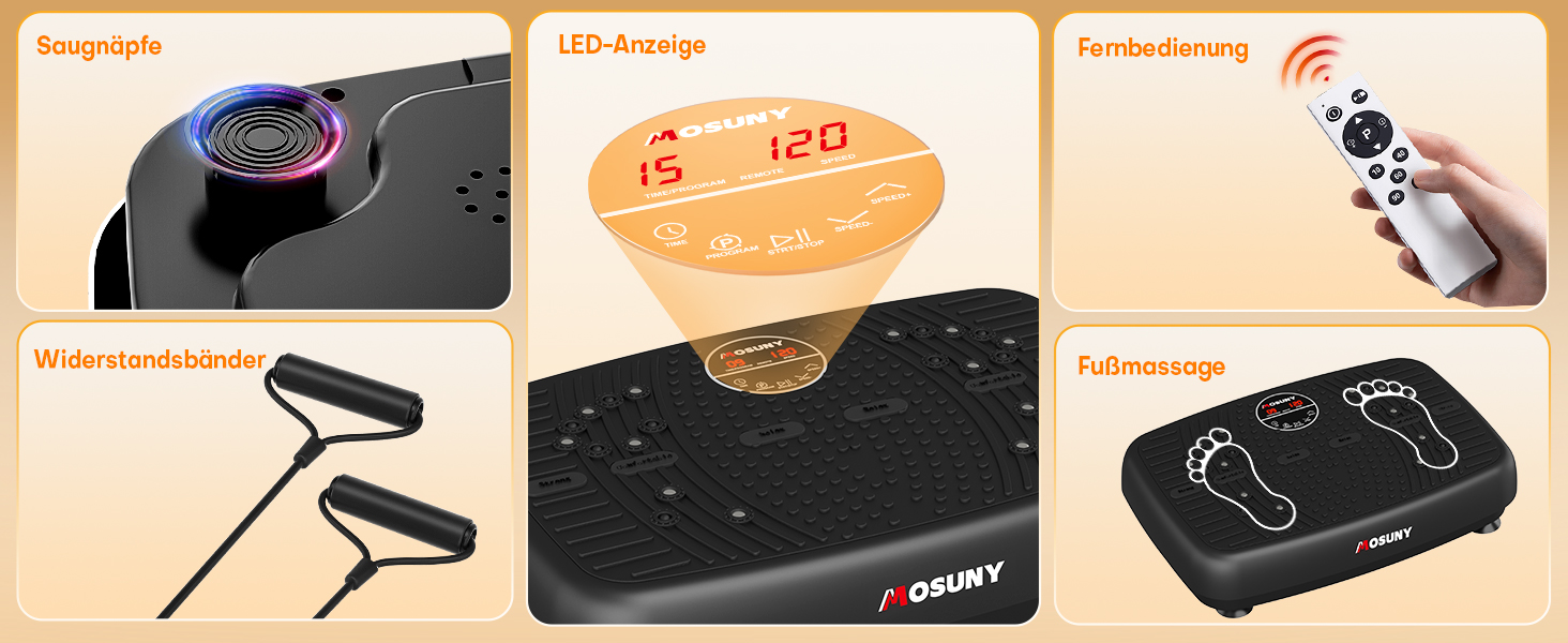 Вібраційна платформа MOSUNY з подвійним мотором для схуднення, тренувань всього тіла та нарощування м'язів - масажер, 450 LBS, для дому