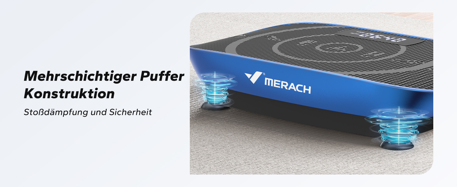 Вібраційна платформа MERACH для тренувань всього тіла, підтримка Bluetooth, синій