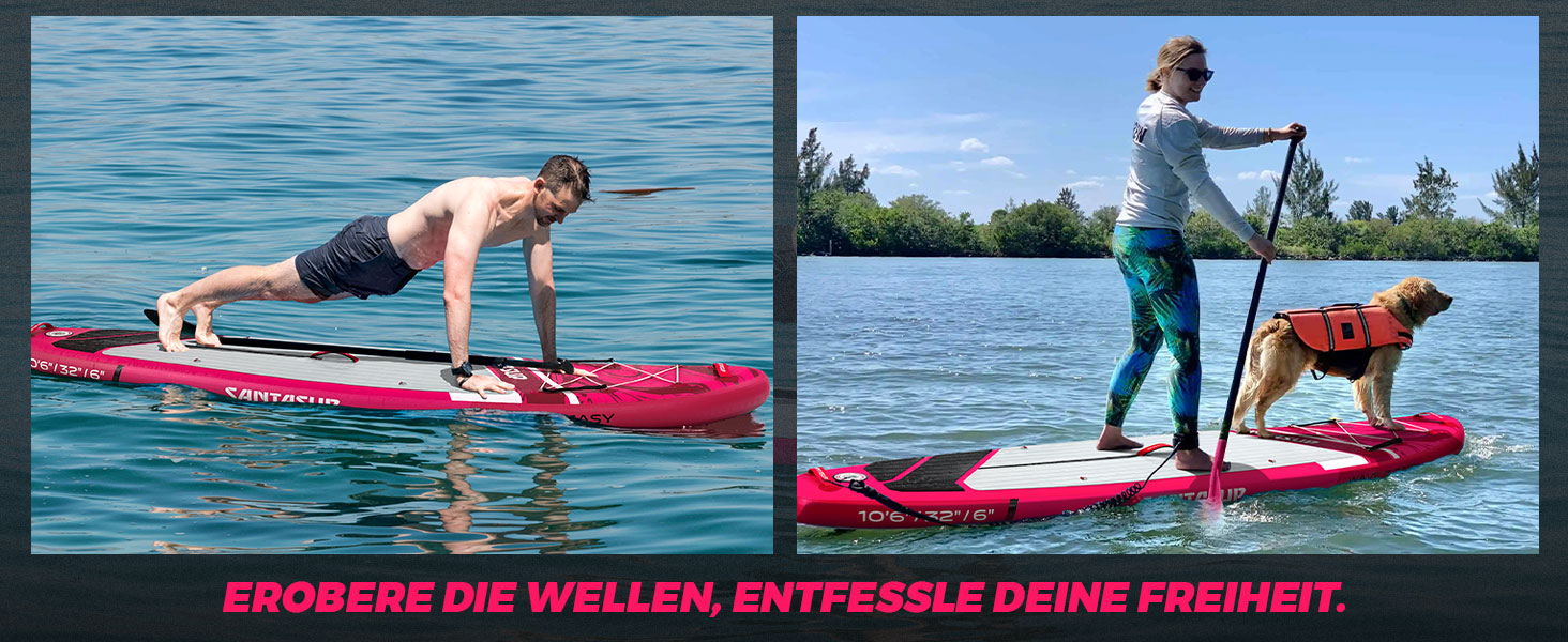 Надувне SUP-борд для дорослих 320/335см: комплект з аксесуарами (весло, насос, рюкзак, лінія, водонепроникний мішок) #SPORT-PINK