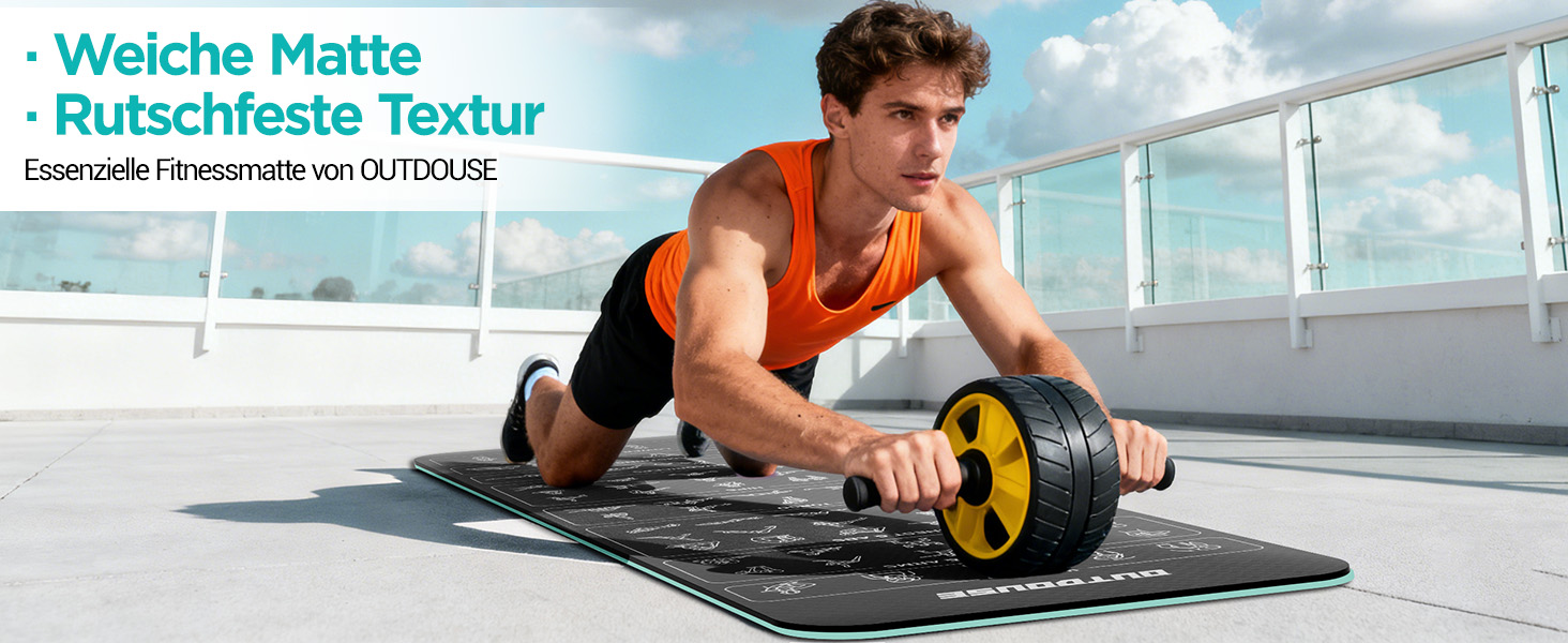 Килимок для йоги спортивний – 70 надрукованих поз, неслизький матеріал TPE, для гімнастики, пілатесу, дому та подорожей, фітнес килимок для жінок та чоловіків, 181x63x0,6 см (зелений та чорний)