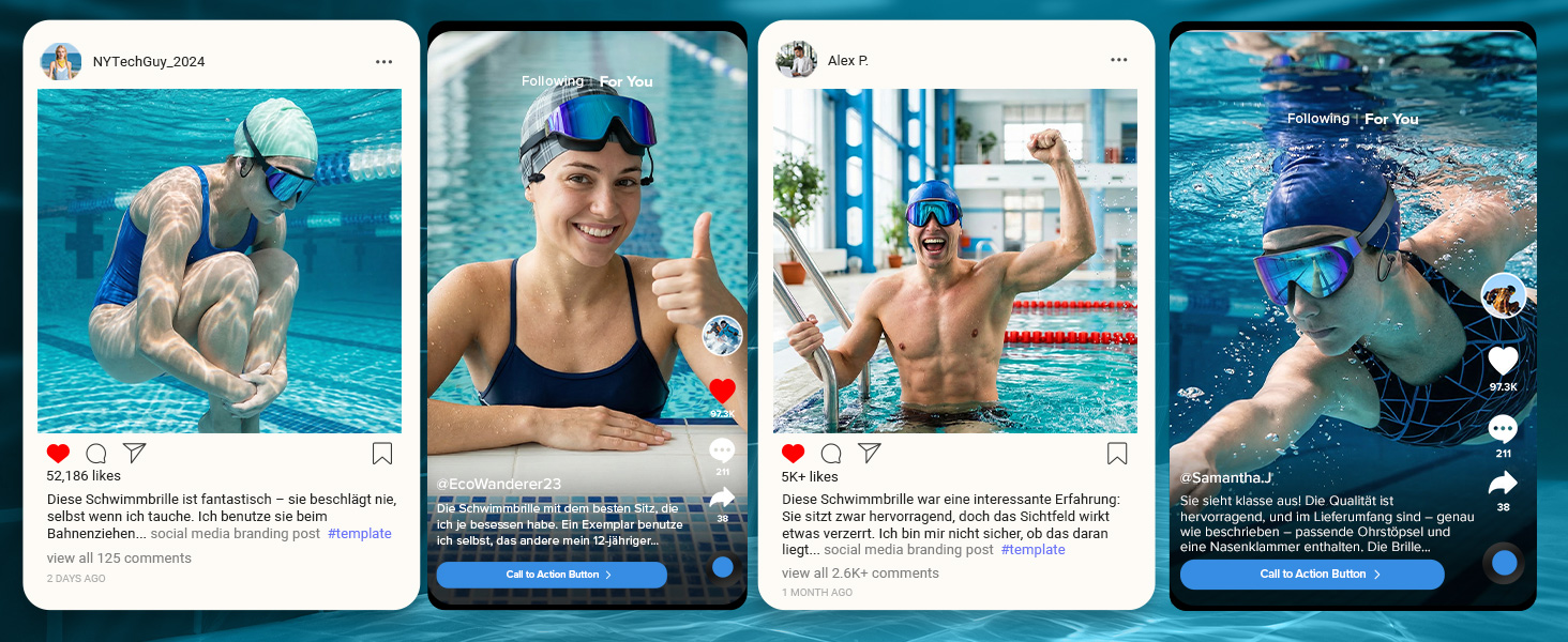 Плавальні окуляри Zoomsnail для дорослих та підлітків, безрамкові з інтегрованими берушами, антифог та UV-захист, рожеві