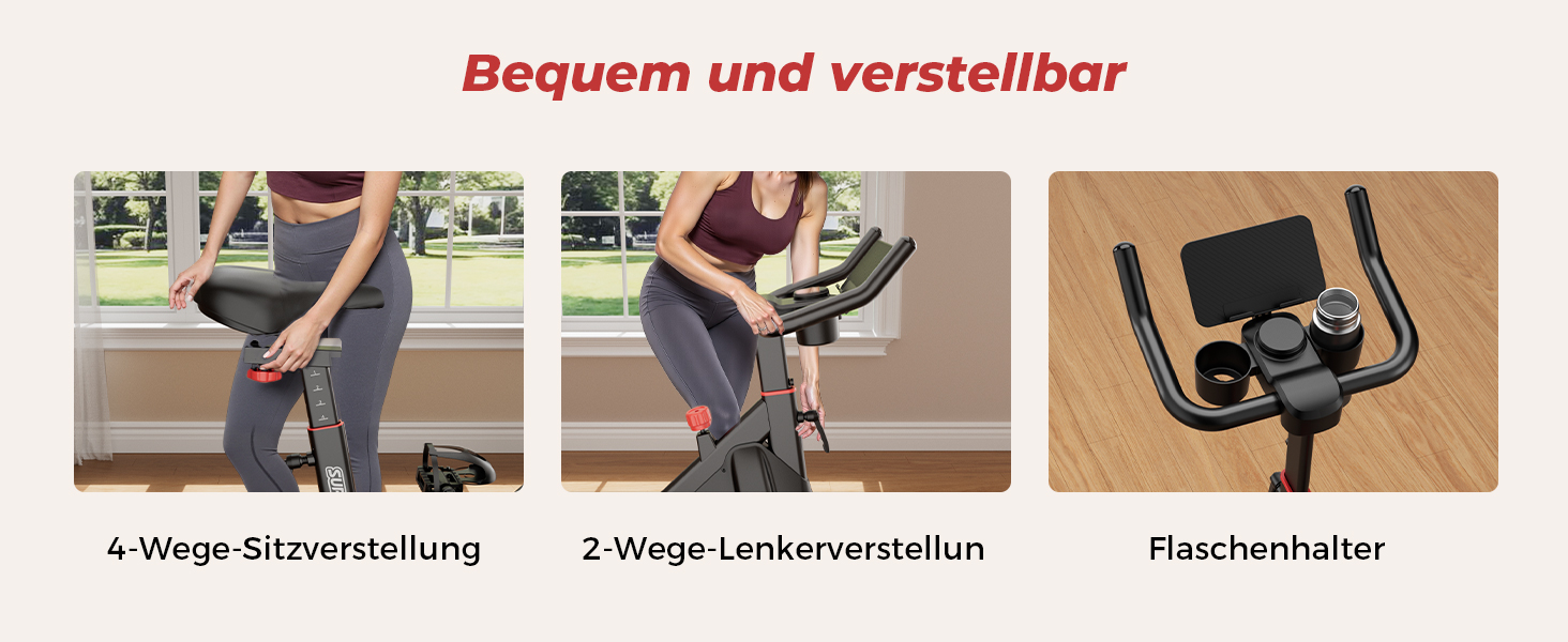 Велотренажер для дому Superun з APP, магнітний опір, 15 кг маховик, ультратихий, чорний