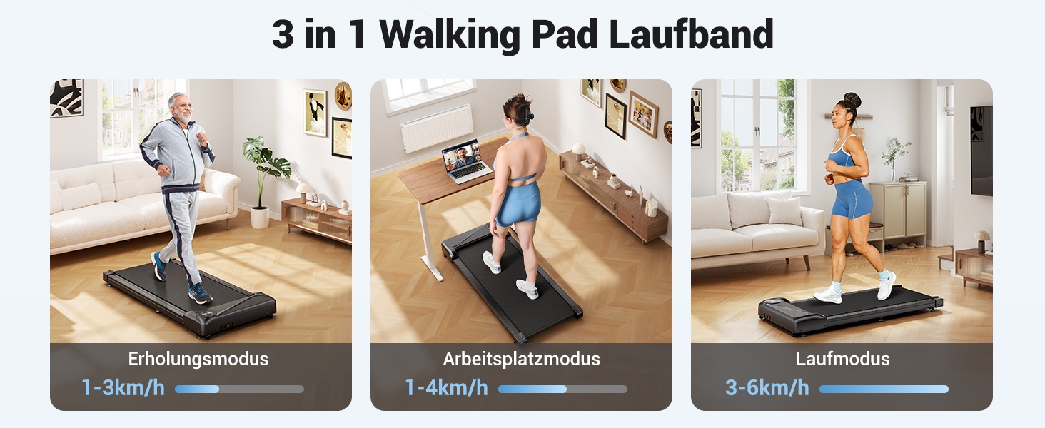 Домашня бігова доріжка THERUN Walking Pad 2-в-1 з безшумним двигуном 2.75 к.с., колір кава