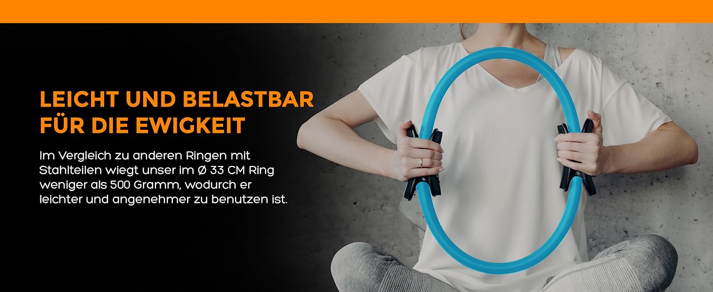 Кільце для пілатесу MANTRA SPORTS: тренажер для м'язів тазового дна, для дому, тренажер для стегон та ніг, турецький колір (для зросту 150-175 см)