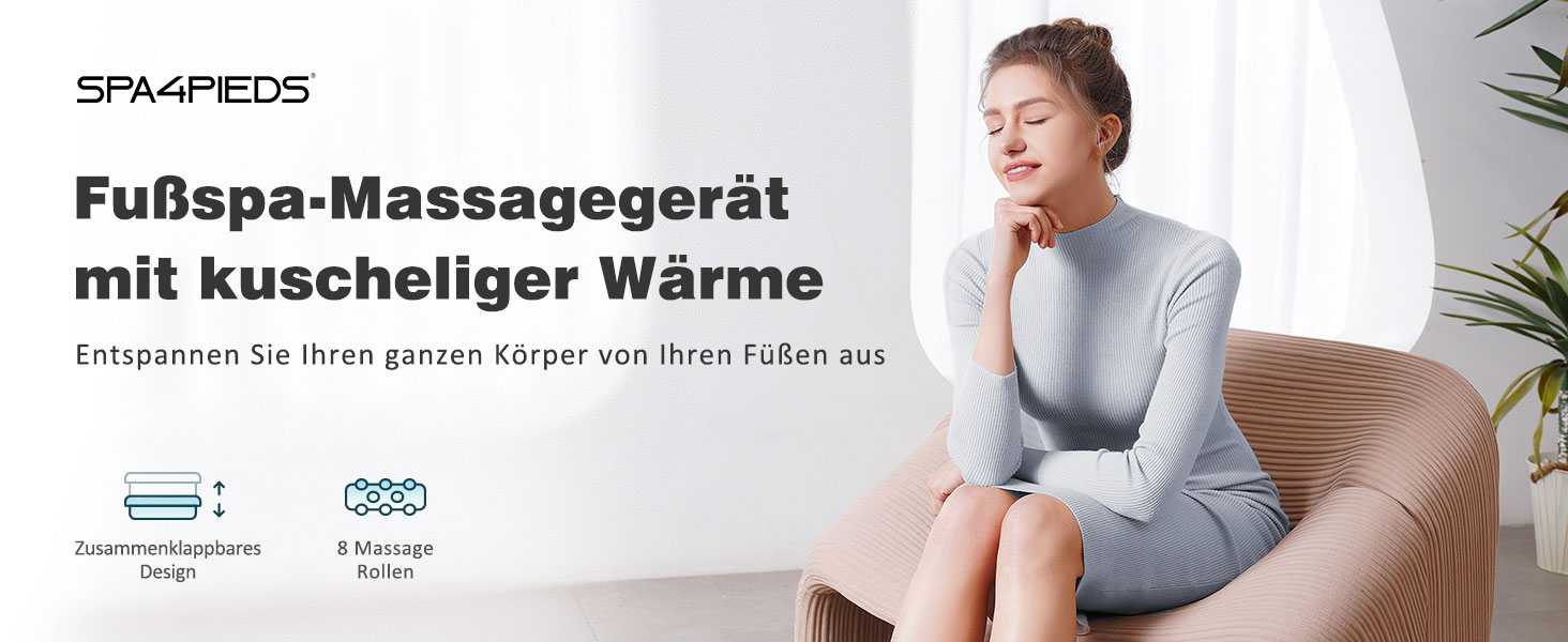 Ванночка для ніг з масажем та підігрівом – складана ванночка для ніг з бульбашками та пемзою, масажер для ніг з водою та 8 роликів – ідеальний подарунок (Чорний)